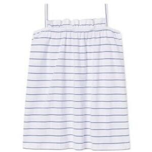 LAKE Striped Ruffle Cami Pajama Tank Top Lavender White Pima Cotton Breathable